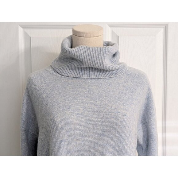 L.L. Bean Women's Size XS/S Respun Cashmere Turtleneck Tunic Sweater Blue - Picture 2 of 11